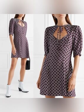 Alexa Chung Floral Jacquard Mini Dress